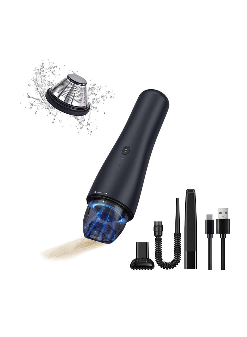 Excefore Handheld Vacuum Cordless, Mini Vacuum with Air Buster, Portable and Rechargeable Mini Vacuum-Cordless for Home and Car Handheld Vacuums(Black) - Image 1