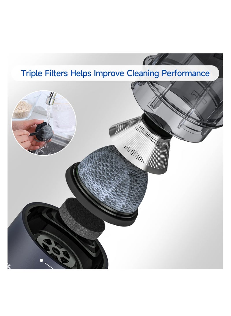 Excefore Handheld Vacuum Cordless, Mini Vacuum with Air Buster, Portable and Rechargeable Mini Vacuum-Cordless for Home and Car Handheld Vacuums(Black) - Image 2