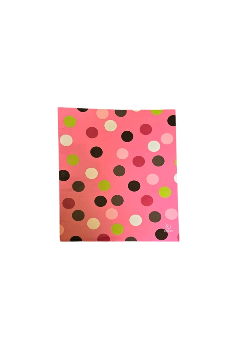 Polka Dot Paper File Folder – Colorful Inner Design with Double Pocket, Perfect for School or Office 30*24 - Image 1
