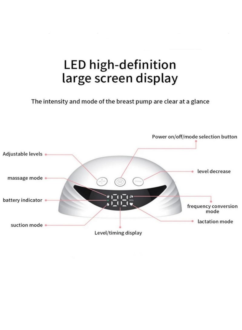 2-in-1 Hands-Free Wearable Electric Breast Pump with LED Display, 4 Modes & 12 Levels, Double Breast Pump for Nursing Mothers-Double MY375 - Image 3