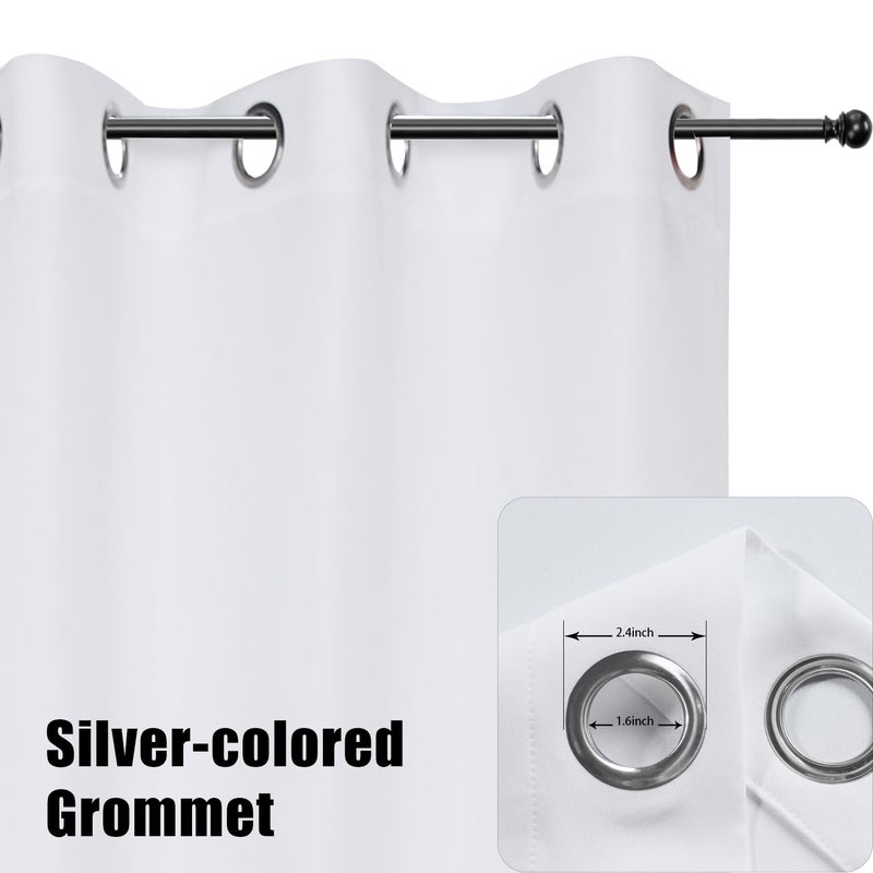 BONZER Outdoor Curtains for Patio Waterproof, Premium Thick Privacy Weatherproof Grommet Outside Curtains for Porch, Gazebo, Deck, 1 Panel, 54W x 84L inch, White - Image 2