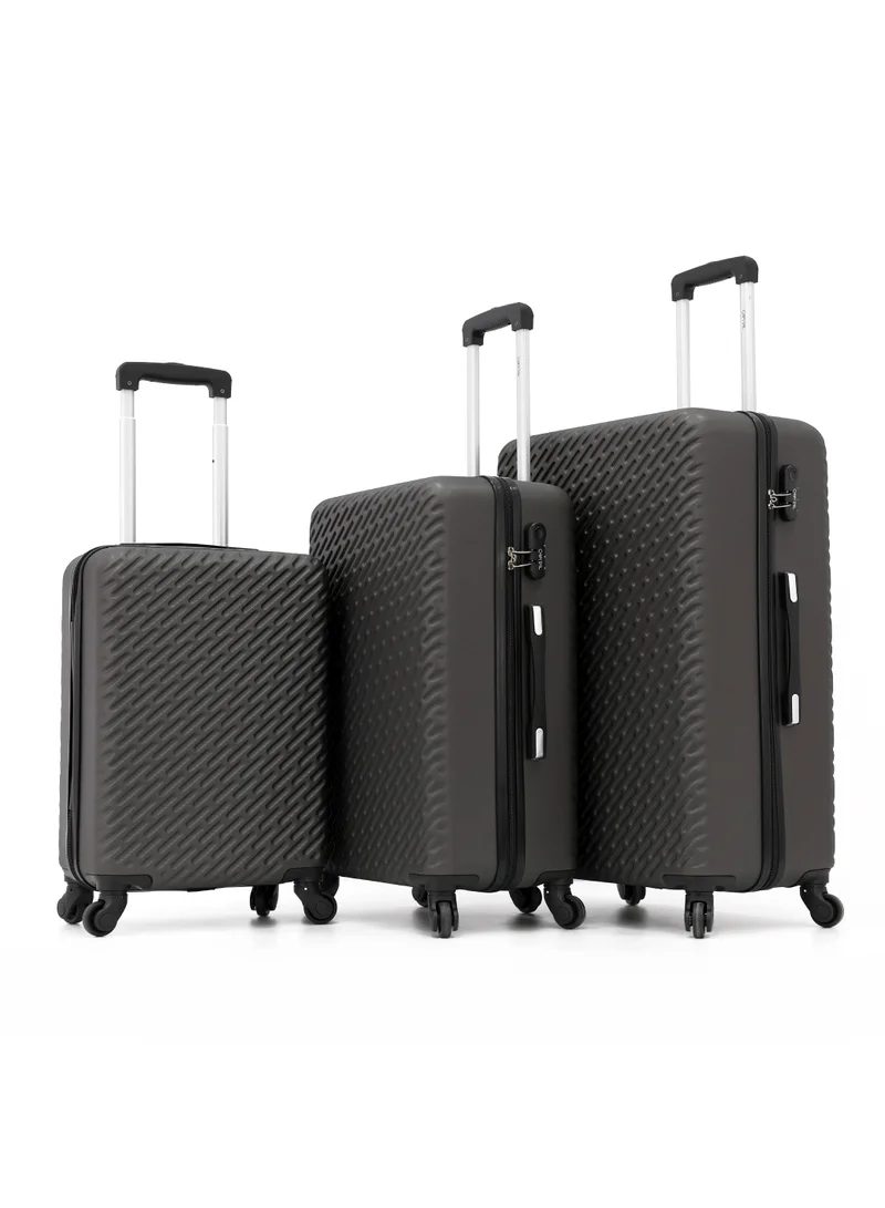 CAPITAL CAPITAL Hardside Luggage Trolley Bag 3 Pieces set,Grey (S-20,M-24,L-28 Inch)