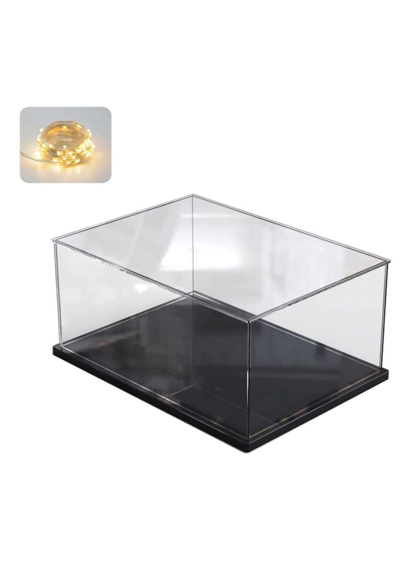 TPGP Thickened Clear Acrylic Display Case for Lego Ideas Central Perk Collectibles Assemble Transparent Box with Black Wood-Plastic Base,Inside 13.8 x 9.8 x 5.9in - Image 1