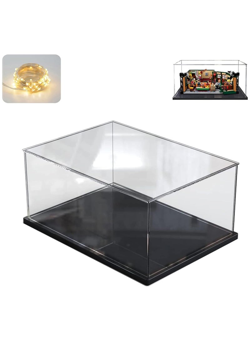TPGP Thickened Clear Acrylic Display Case for Lego Ideas Central Perk Collectibles Assemble Transparent Box with Black Wood-Plastic Base,Inside 13.8 x 9.8 x 5.9in - Image 3