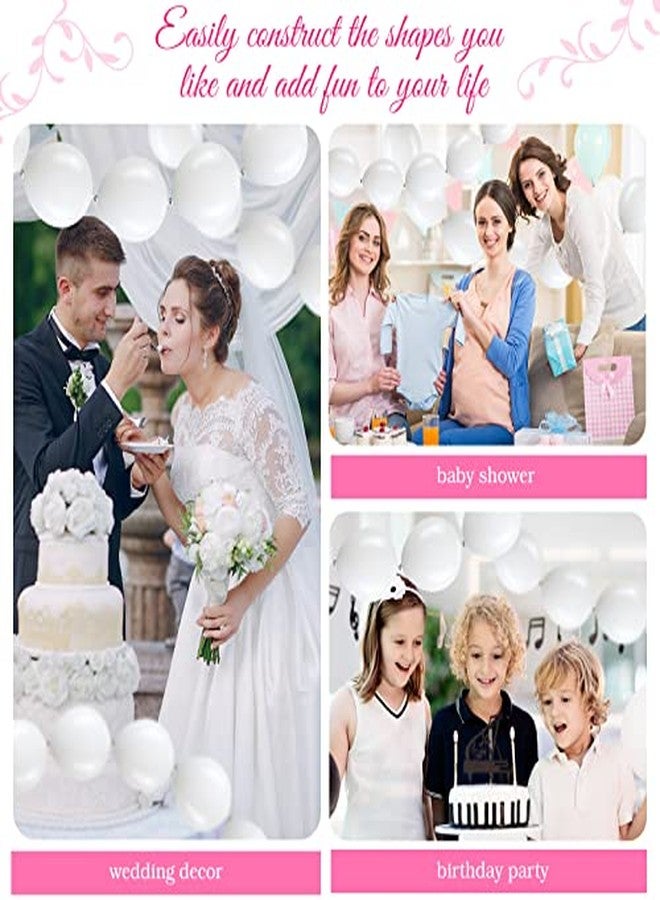 Meanplan 100 Pcs Link Balloon Linking Balloon Latex Linkable Balloons Connected Wedding Party Decoration (White, 12 Inch) - Image 4