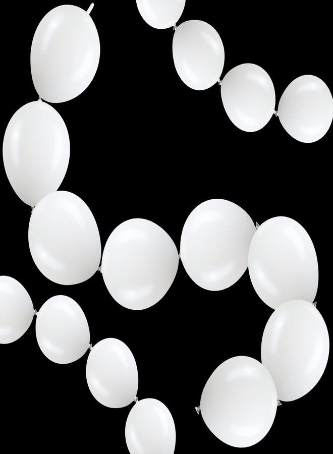 Meanplan 100 Pcs Link Balloon Linking Balloon Latex Linkable Balloons Connected Wedding Party Decoration (White, 12 Inch) - Image 1