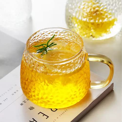 MUAC Glass Tea Coffee Cappuccino Soup Bowl Jumbo Glass Cup Multipurpose Mug with Handle 440ml (Pack Of 6) - Image 3