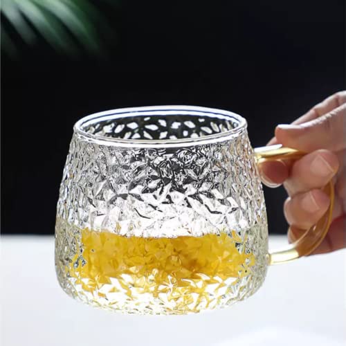 MUAC Glass Tea Coffee Cappuccino Soup Bowl Jumbo Glass Cup Multipurpose Mug with Handle 440ml (Pack Of 6) - Image 4