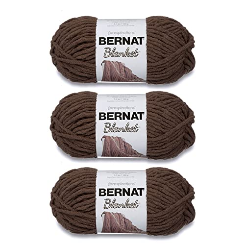 Bernat Blanket Taupe Yarn - 3 Pack of 150g/5.3oz - Polyester - 6 Super Bulky - 108 Yards - Knitting/Crochet - Image 1