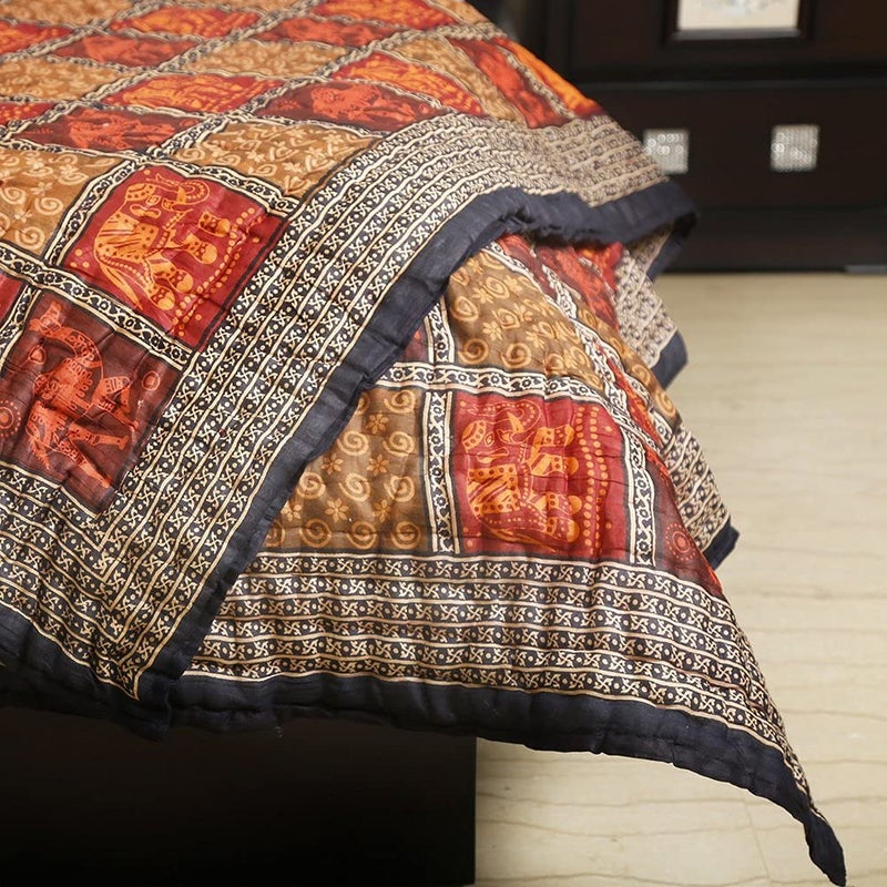 SAMRADHI Traditional Famous Jaipuri Beautiful Floral Print in Multi Colour Jaipuri Rajai/Razai/Quilt Single/Single Bed Quilt/Comforter/AC Quilt/AC Comforter - Image 2