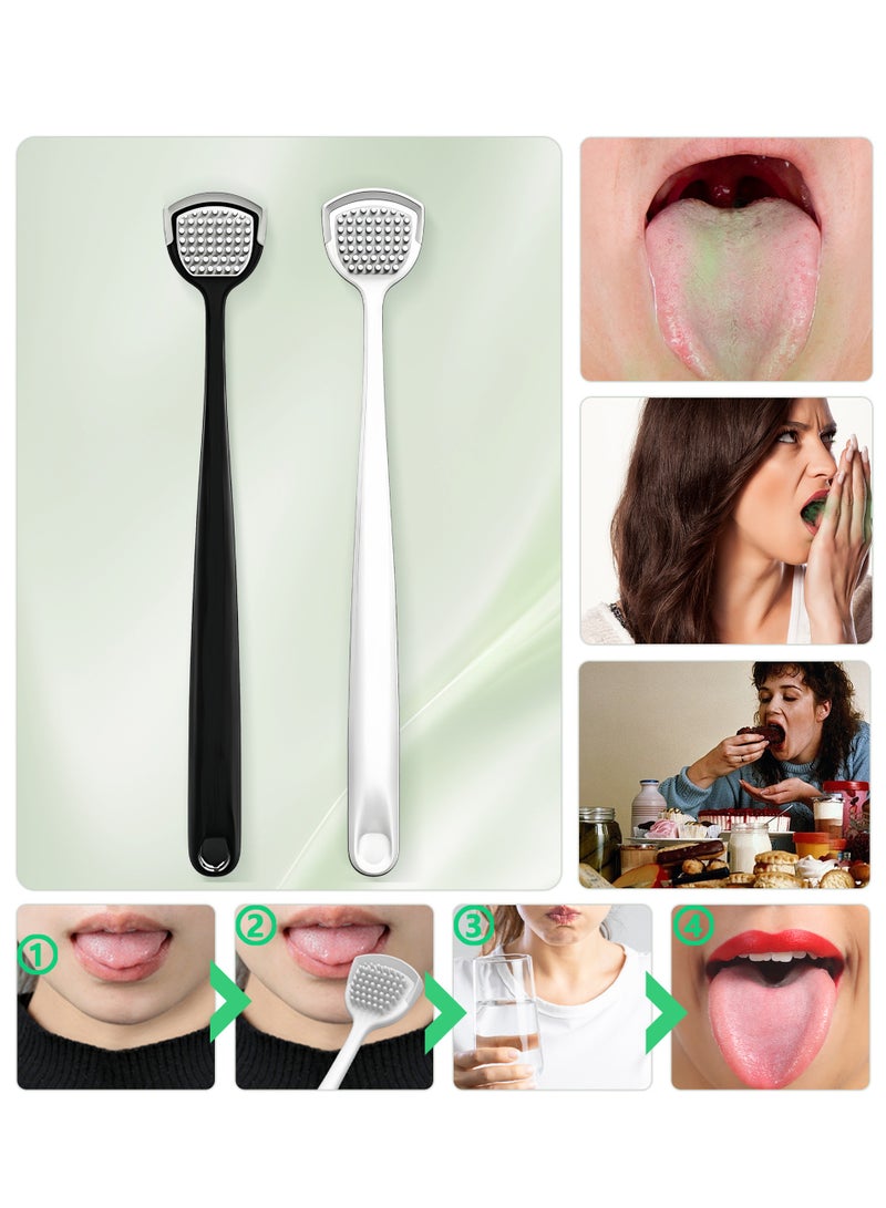 Generic Tongue Cleaner Scraper Portable Reusable Tongue Scraper Tongue Cleaning for Oral Cleaning and Reducing Bad Breath 2PCS  - Image 2