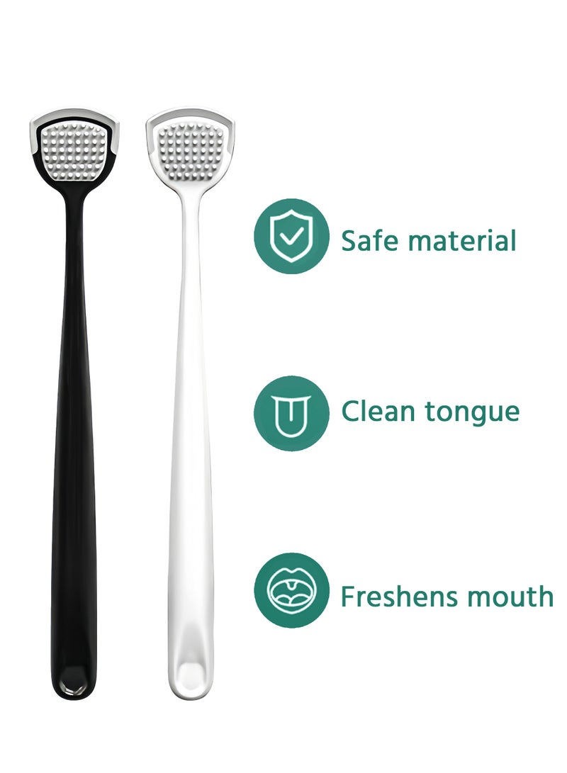 Generic Tongue Cleaner Scraper Portable Reusable Tongue Scraper Tongue Cleaning for Oral Cleaning and Reducing Bad Breath 2PCS  - Image 3