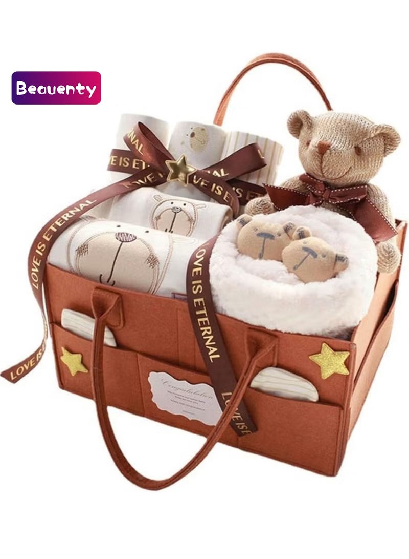 Beauenty Newborn Gift Set for Baby Boy＆Girl Infant Gift Set Baby Gifts Premium Cotton Baby Clothes Accessories Set Fits Newborn to 3 Months (Bear) - Image 1