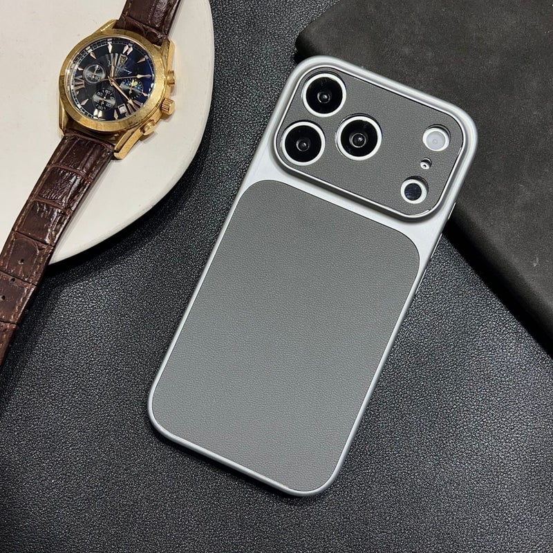 Business Leather Texture Phone Case for iPhone 17 Pro Max, Compatible with iPhone 16/15, Full Protection, Large Window Design