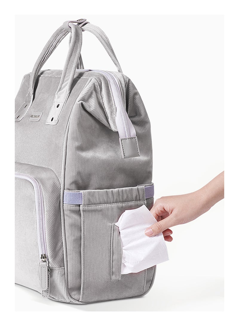 Sunveno Diaper Bag Corduroy - Grey Grey - Image 2