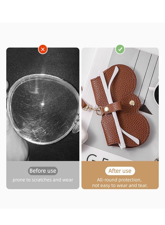 PU Soft Leather Sunglasses Bags, Eyeglass Protection Case, Portable Travel Scratch-Resistant Eyeglass Protection Bags, Pressure-Resistant Storage Bags with Straps, Portable Protection Case, Spectacle Case - Image 5