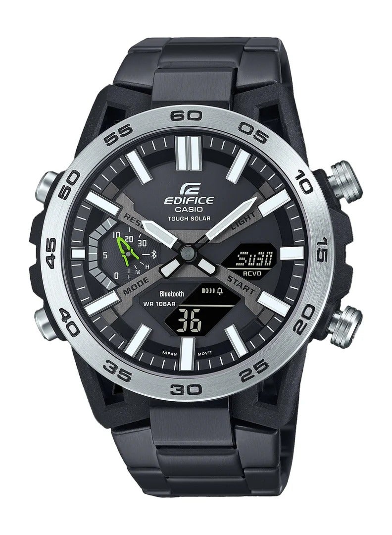 Casio Edifice ECB-2000DD-1ADF Men Sospensione Digital Analog Dial Gunmetal Stainless Steel Band - Image 1
