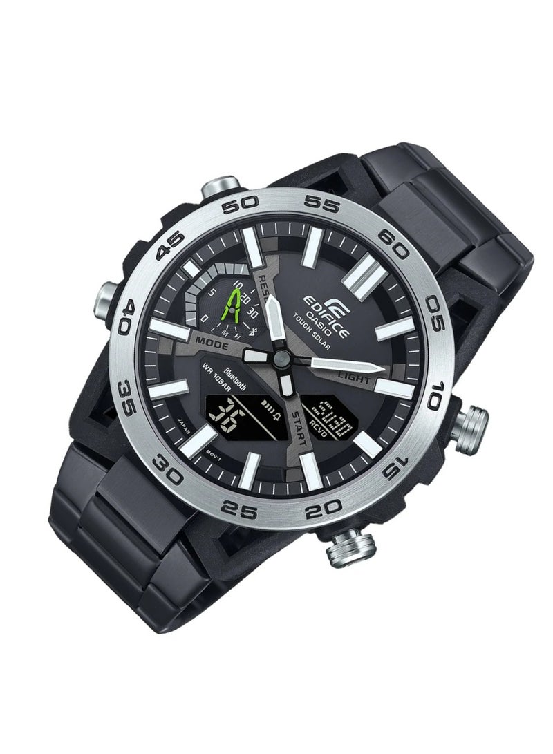 Casio Edifice ECB-2000DD-1ADF Men Sospensione Digital Analog Dial Gunmetal Stainless Steel Band - Image 2