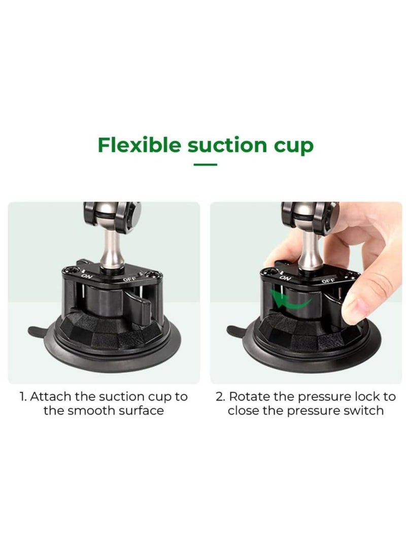 TIGER ذراع رأس الكرة العالمي للهاتف - ترقية 2023 حامل هاتف سيارة دوار 360°، نسخة موسعة مع ذراع سحري برأس كرة، كوب شفط لسطح لوحة القيادة والزجاج الأمامي، قابل للتعديل وقوي (أسود) - Image 3