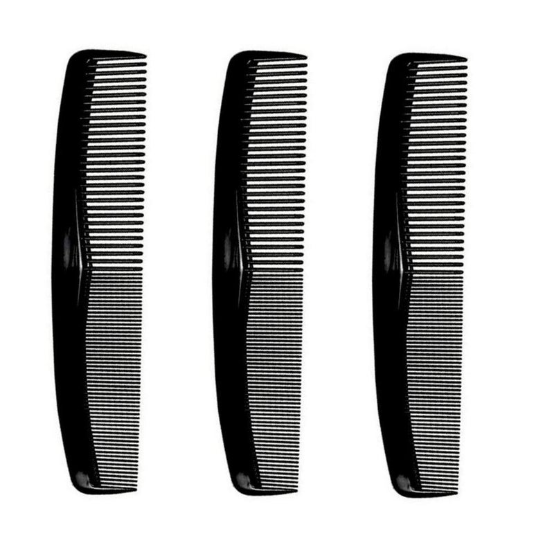 Comfort Axis CoarseFine Hair Comb Set 8 Inches 3 Pack Black