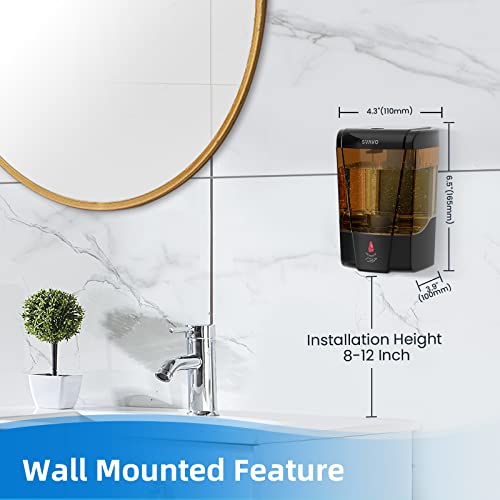 SVAVO Automatic Soap Dispenser Hand Soap Dispenser Wall Mount 600m/21fl.oz, Touchless Electric Sensor Pump Battery Operated for Offices Home Kitchen Bathroom Hotel Restaurant Commercial - Image 2