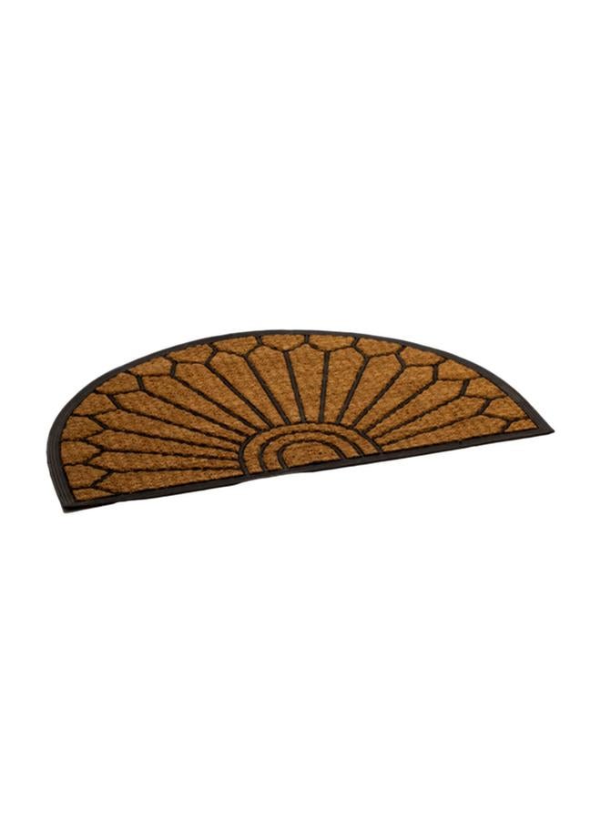 Slip-Resistant Design Semi-Circular Rubber Door Mat Brown 60 X 90Cm
