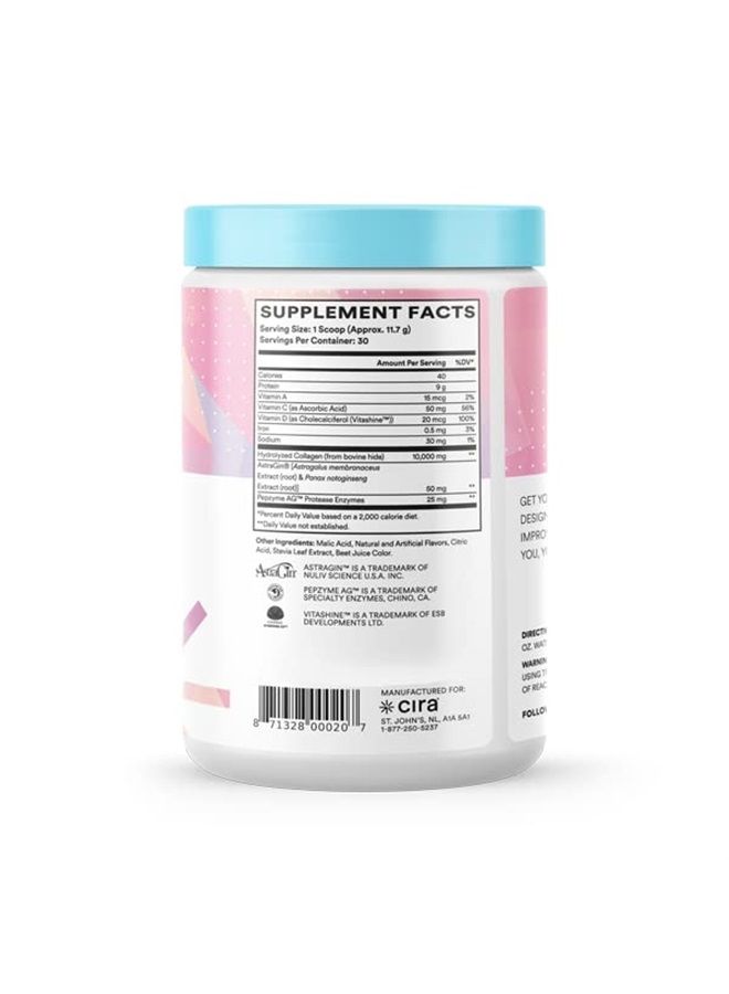 Glow-Getter Collagen Peptides Powder for Women - Grass Fed Bovine Collagen Powder Type I & III for Nail and Hair Growth, Joint Health, Gut Health, & Brighter Skin - 30 Servings, Pina Colada