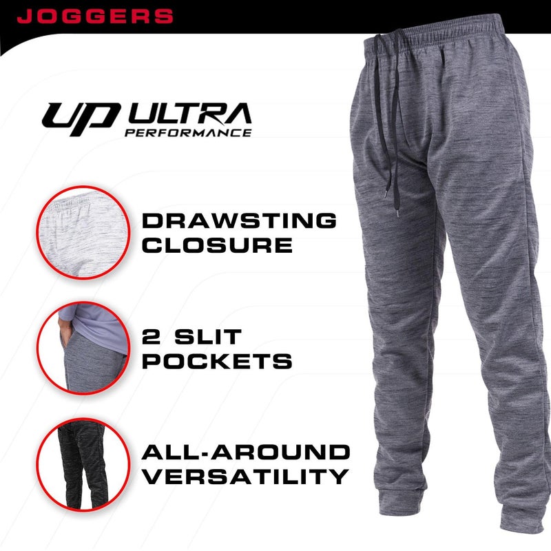 Ultra Performance 3 Pack Mens Joggers Mens Athletic Sweatpants with Pockets for Men, Small - 3X - Image 5
