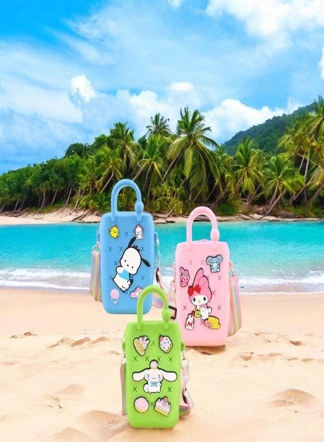 LIGHTER HOUSE Cutest Newest Kuromi And Friends Beach Silicone Shoulder Bag for Kids Birthday Return Gift Idea (Pack of 01 Pc.) Size - 18x12 cms., Mix Design - Image 3