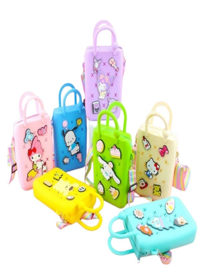 LIGHTER HOUSE Cutest Newest Kuromi And Friends Beach Silicone Shoulder Bag for Kids Birthday Return Gift Idea (Pack of 01 Pc.) Size - 18x12 cms., Mix Design - Image 1