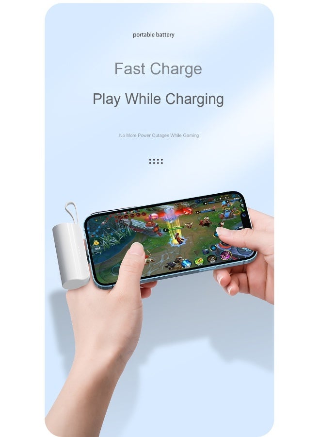 Mini Capsule Power Bank 10000mAh Portable Charger with Phone Stand (Includes Type-C Cable for Apple Devices) - Image 3
