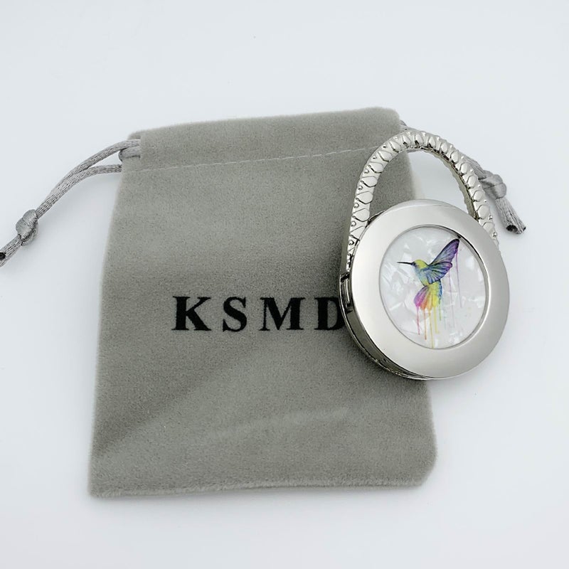KSMD Purse Hooks for Table and Bars,Portable Purse Hanger Organizers Hooks Handbag Holder Pocketbook Holder Bag Storage for Desk Bag Hook,Foldable Folding Table Hook Hanger (Hummingbird) - Image 2