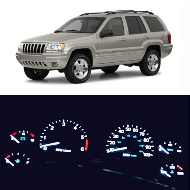 WLJH Super Bright White Dash Cluster Instrument Panel Gauge Bulb Lights Led Package Kits for Jeep Grand Cherokee ZJ 19992004 Pack of 6