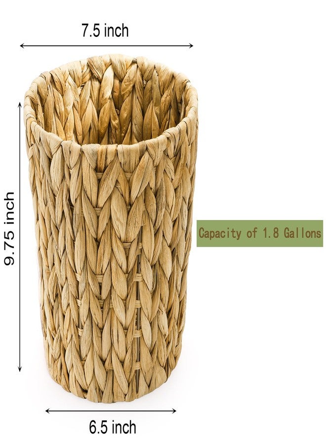 Bekith Wicker Trash Can, Small Wicker Waste Basket Trash Basket with Handwoven Water Hyacinth, Garbage Can for Bathroom, Bedroom, Kitchen, Living Room, Office - Image 2