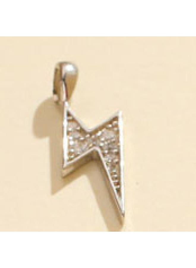 S925 Sterling Silver Cold Style Fashion Lightning Zircon Pendant Necklace Men's And Women's Fashion High-end All-match Couple's Style 