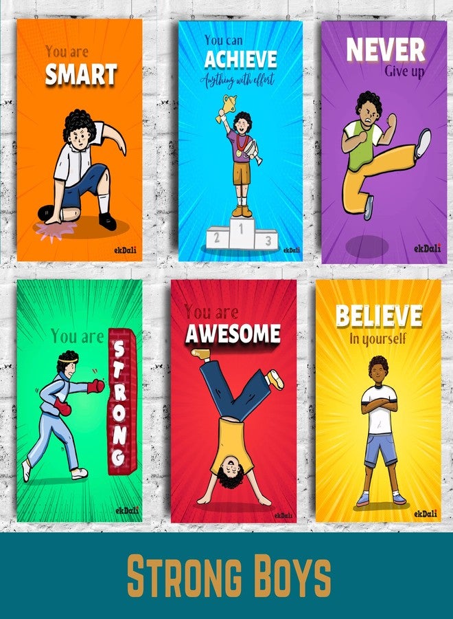 EKDALI Strong Boys Wall Poster With Motivational Quotes for Boys Room| Set of 6 posters | 6 x 9 inches | 350 GSM thick paper - Image 5