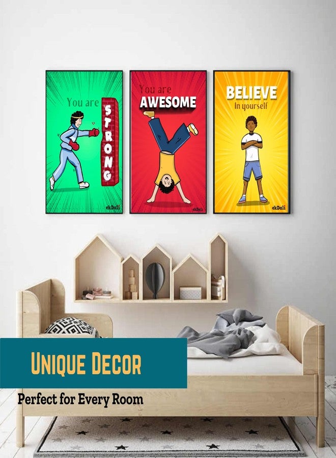 EKDALI Strong Boys Wall Poster With Motivational Quotes for Boys Room| Set of 6 posters | 6 x 9 inches | 350 GSM thick paper - Image 4