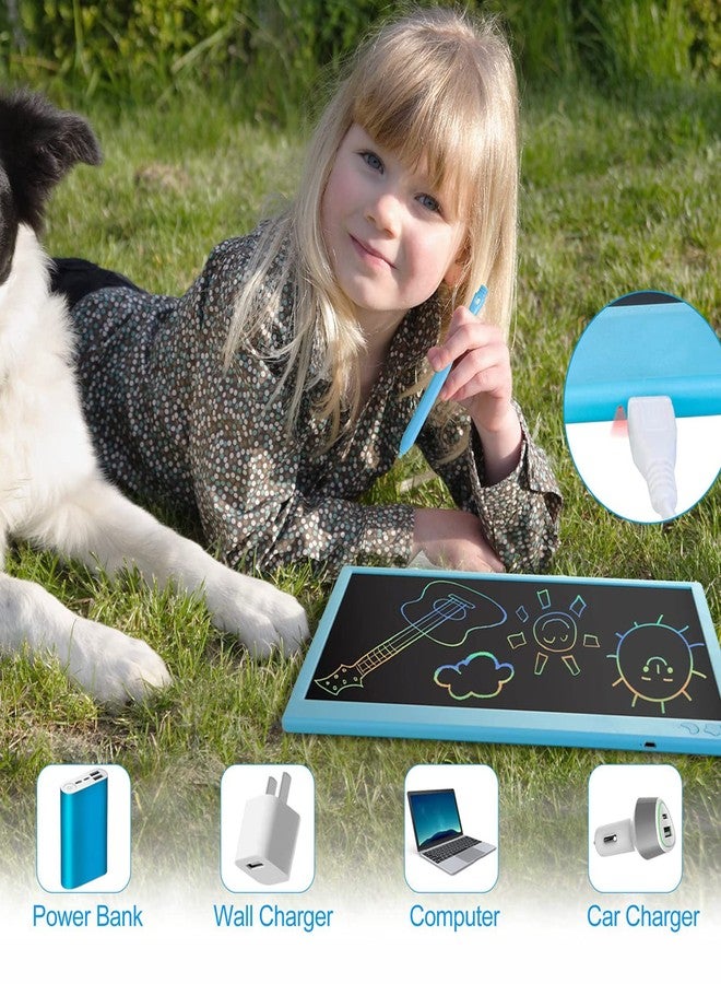 proffisy Plastic Colourful Screen LCD Writing Tablet 16 Inch USB Rechargeable Electronic E-Note Scribble Board for Kids and Adults at Home (Blue) - Image 4