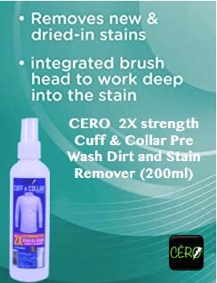 CERO® 2X Strength Cuff & Collar Pre Wash Dirt and Instant Stain Remover for Clothes, Food & Beverages Powerful Stain Removal, Effective on All Fabrics, 2X Strength Formula - 200ml - Image 4