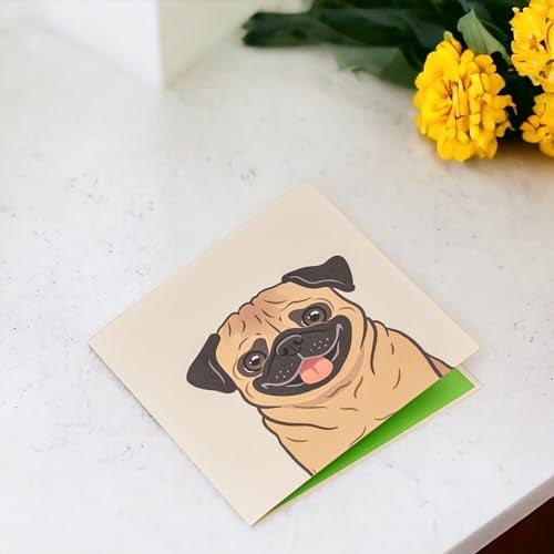 Rykamia Pug Pop Up Card, Blank Pug Card, Pug Birthday Card, Father's Day Pug Card, Card for Dog Mom, Pug Gift for Pug Lovers, Card for Pug Fan, Pug Thank You Card, Pug 3D Card, Pug Greeting Card - Image 4