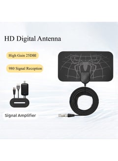 ريوكل هوائي تلفزيون داخلي عالي الدقة يدعم 4K 1080p مع معزز الإشارة هوائي تلفزيون داخلي للتلفزيون الذكي والتلفزيون القديم والقنوات المحلية  - Image 2
