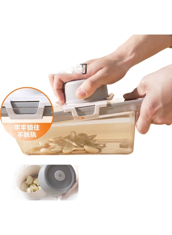 JD.com Jd Jingzao 304 Stainless Steel Vegetable Slicer, Home Potato Shredder, Grater, And Slicer (With 6 Blades + Hand Guard) - Image 2