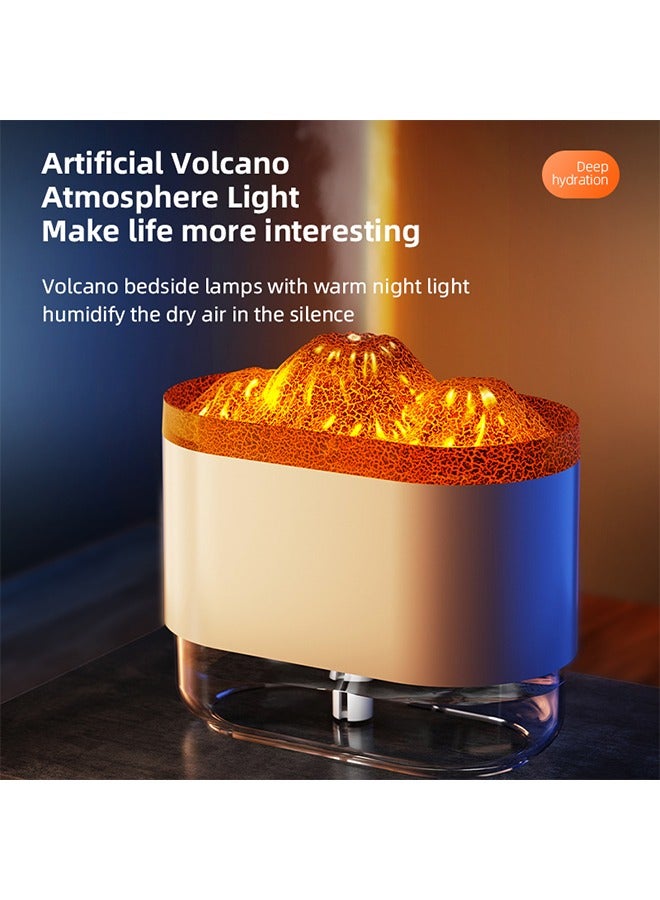 Portable Humidifiers For Bedroom 300ml Cool Mist Humidifiers And Oil Diffuser,Quiet Rapid Humidifiers,Mini USB Air Scent Small Humidifier With 7-Led Color Changing (Black-Volcano) - Image 3