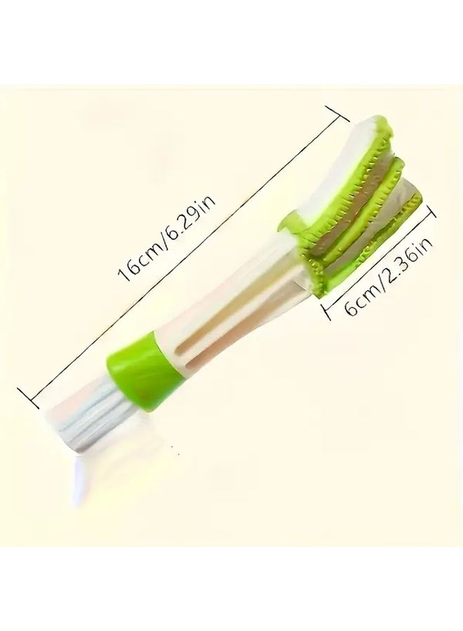 2 In 1 Green Car Vent And Interior Detail Cleaning Brush Multifunctional Non Electric Dust Tool For AC Power Outlets Car Interiors And Vehicle Accessories Durable Plastic Design With Ergonomic Handle Car Cleaning Accessory Versatile Cleaning Tool - Image 2