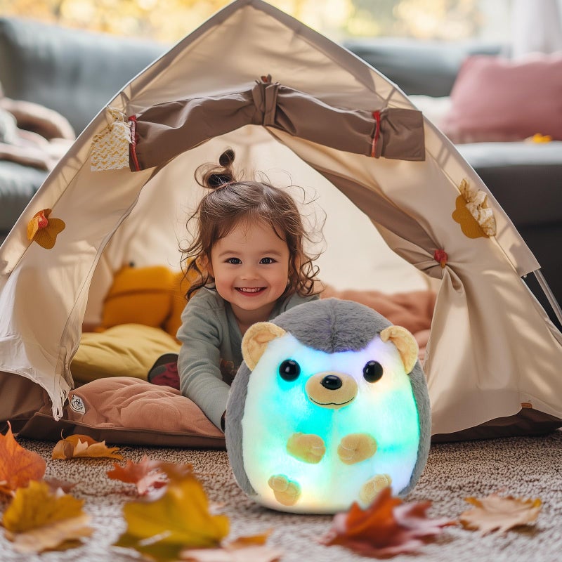 BSTAOFY 10 Light up Hedgehog Stuffed Animal Glow Soft Plush Toy LED Nightlight Bedtime Gift for Toddlers Kids on Birthday Christmas - Image 3