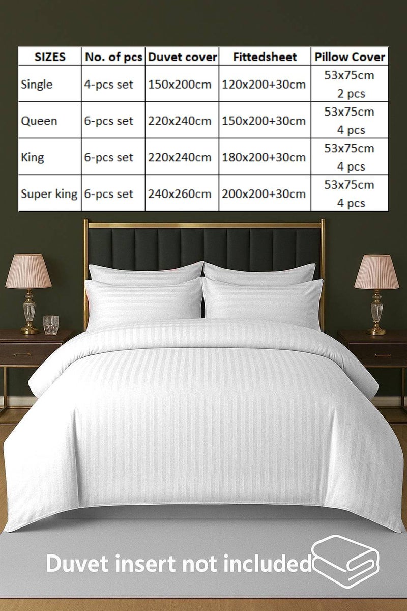 MAXQON 4-Piece Duvet Cover Set –Single Size, Includes 1 Duvet Cover(150x200cm), 1 Fitted Sheet(120x200+30cm) 2 Pillowcases(53x75cm), Color White - Image 4