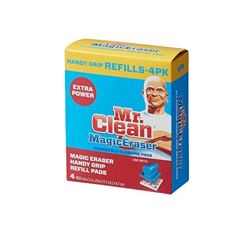 Mr Clean Magic Eraser HandyGrip All Purpose Refill Pads White Pack of 4