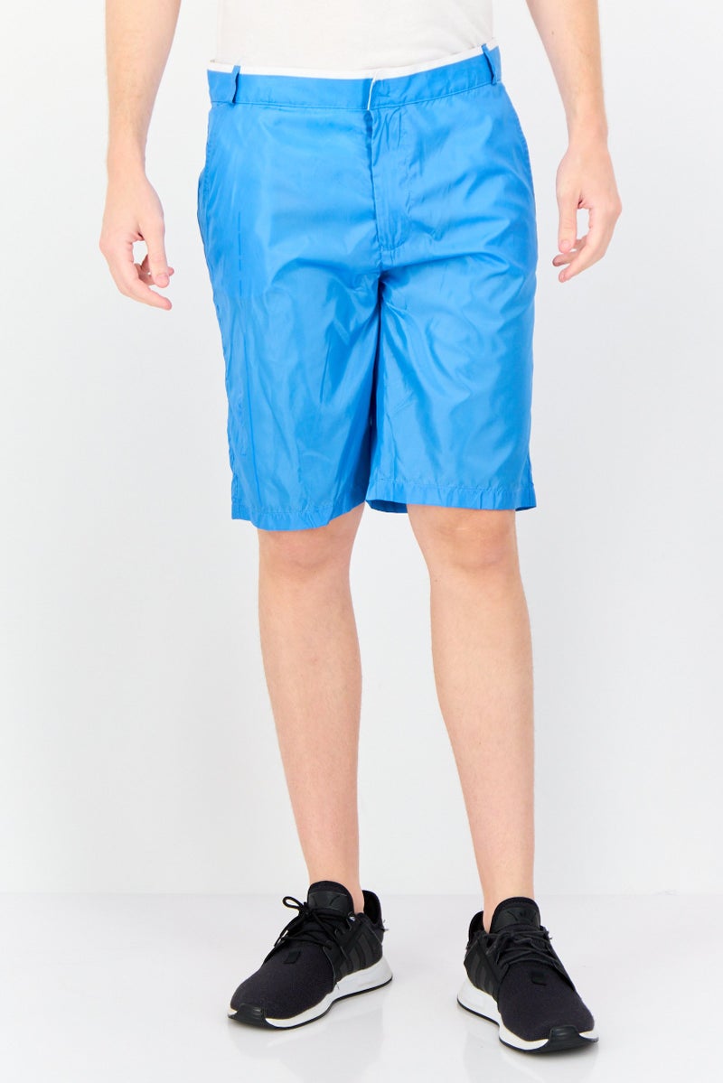 GAS Men Solid Basic Shorts, Blue  - Image 1