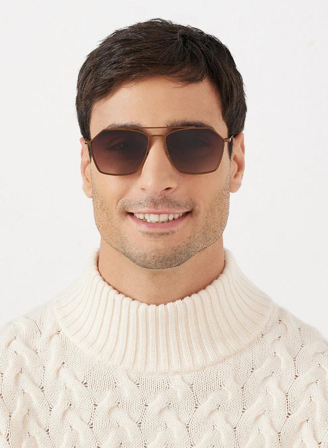 30Sundays Figaro,Men Sunglasses, Aviator Sunglasses, UV Protection: UV400 (Brown,Brown) - Image 4