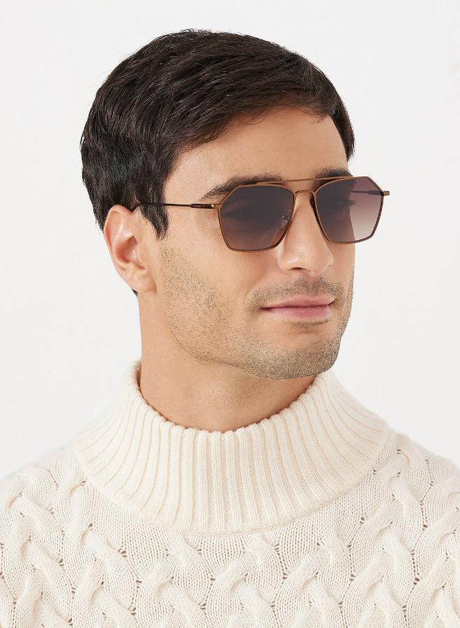 30Sundays Figaro,Men Sunglasses, Aviator Sunglasses, UV Protection: UV400 (Brown,Brown) - Image 5